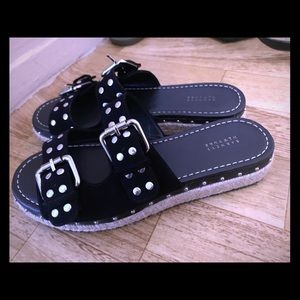 BARNEYS NEW YORK Double buckle slides (brand new)